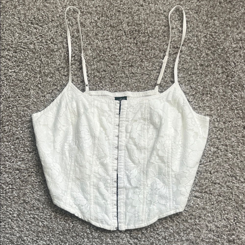 wild fable White Lace Corset Cami Top